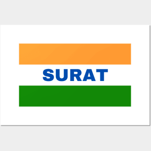 Surat City in Indian Flag Colors Posters and Art